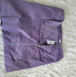 Loft velvet zip front skirt